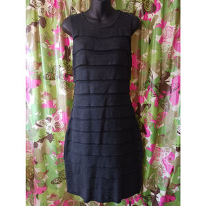 Calvin Klein Knit Acrylic Wiggle Dress Body Con Gray Sweater Petite M